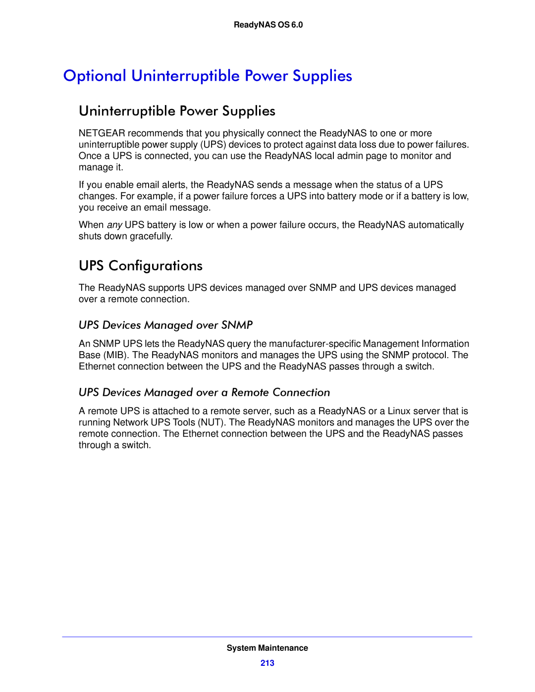 NETGEAR 104, 314, 312 Optional Uninterruptible Power Supplies, UPS Configurations, UPS Devices Managed over Snmp 