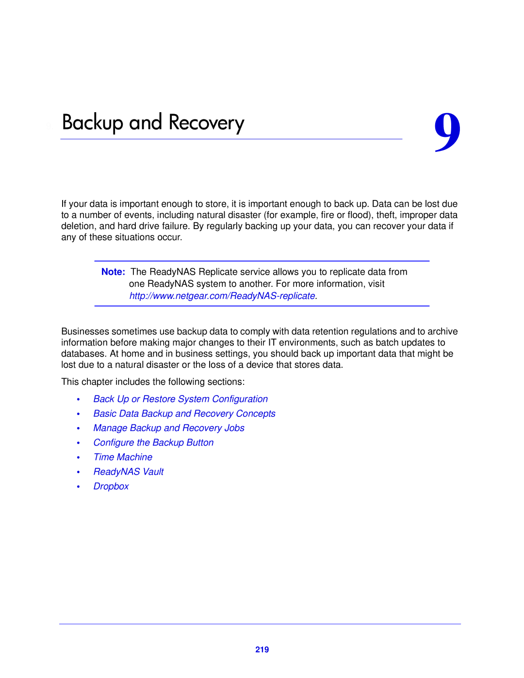 NETGEAR 104, 314, 312 software manual Backup and Recovery 