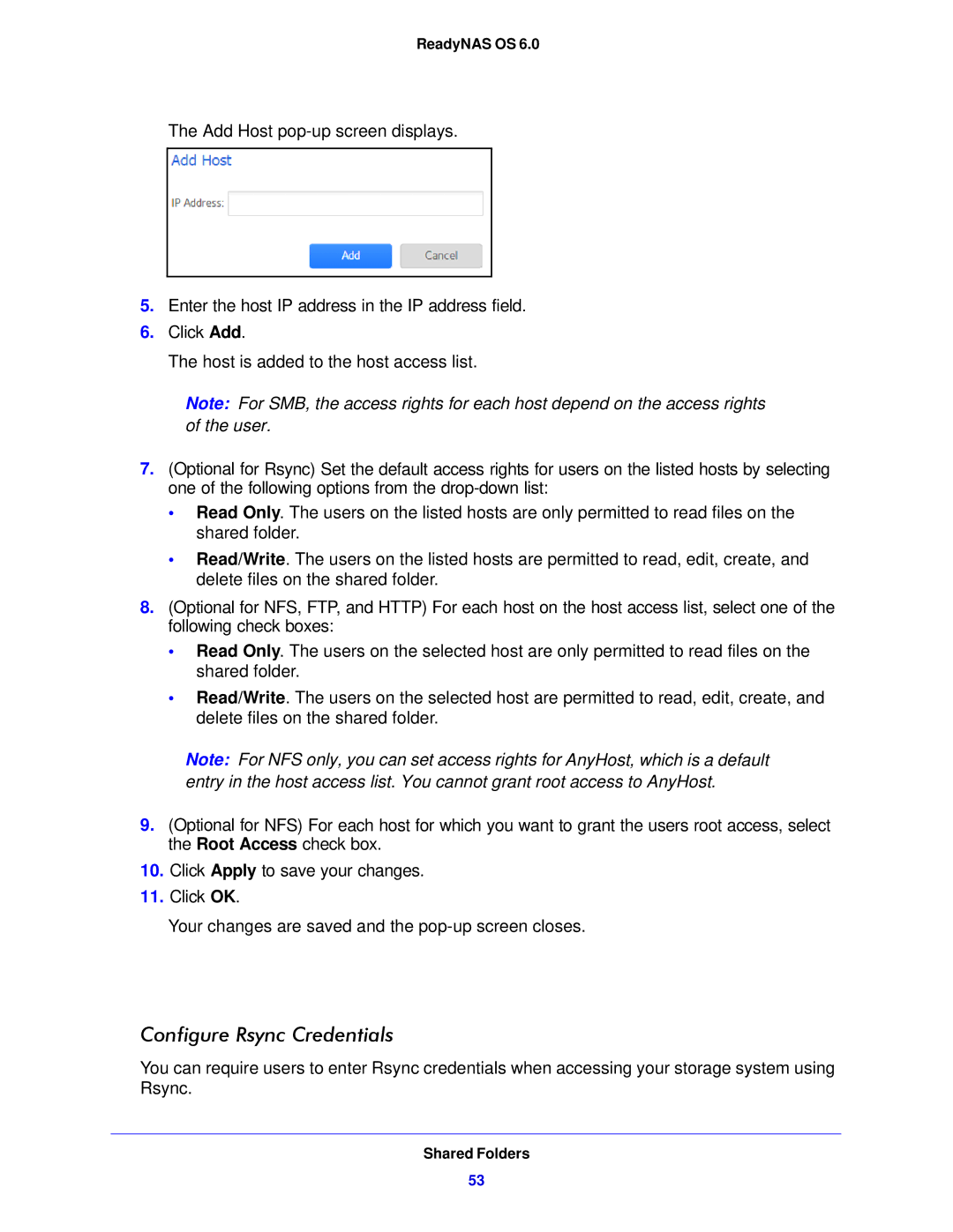 NETGEAR 312, 104, 314 software manual Configure Rsync Credentials 