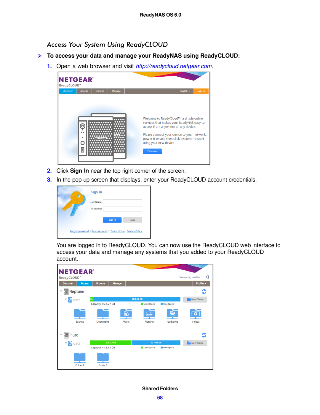 NETGEAR 312, 104, 314 software manual Access Your System Using ReadyCLOUD 