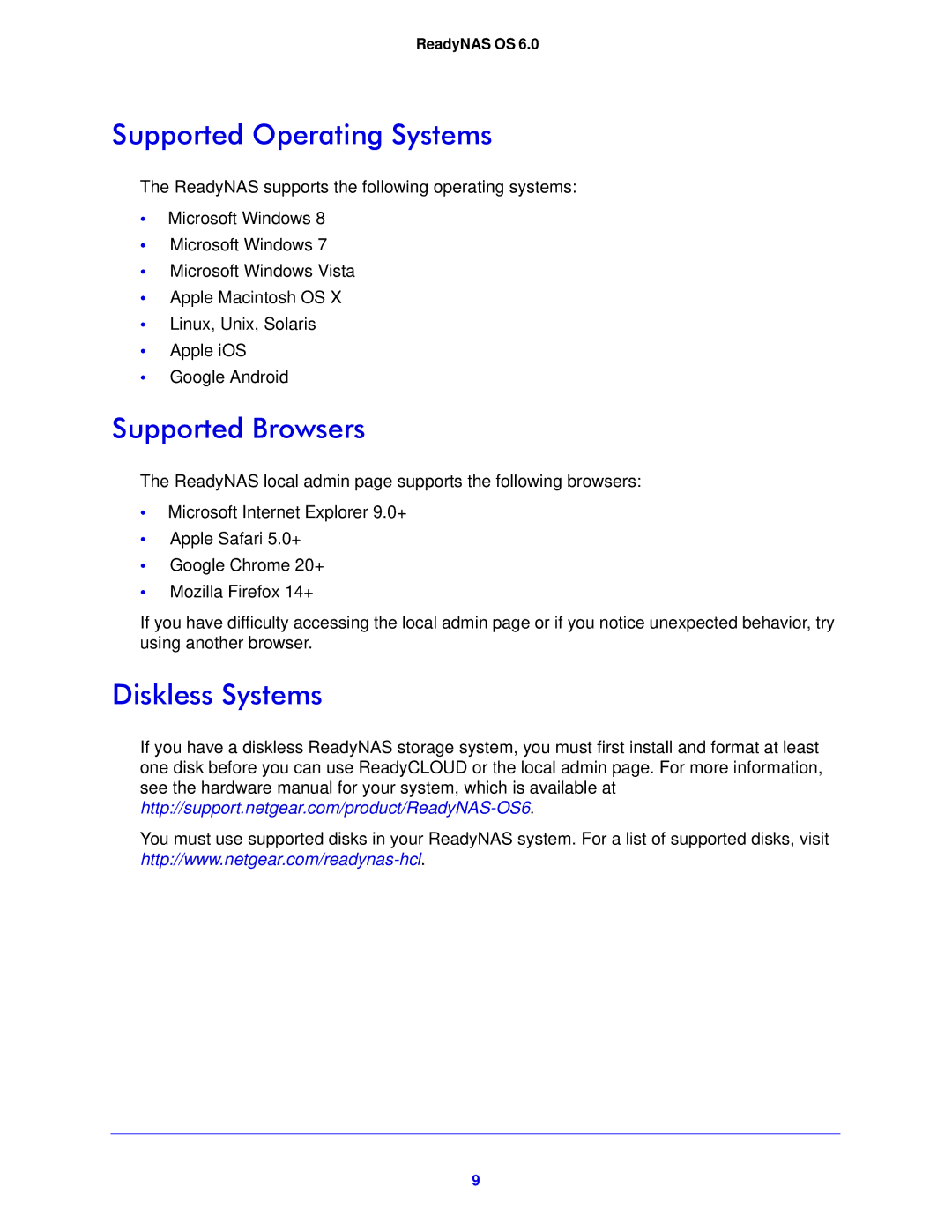 NETGEAR 104, 314, 312 software manual Supported Operating Systems, Supported Browsers, Diskless Systems 