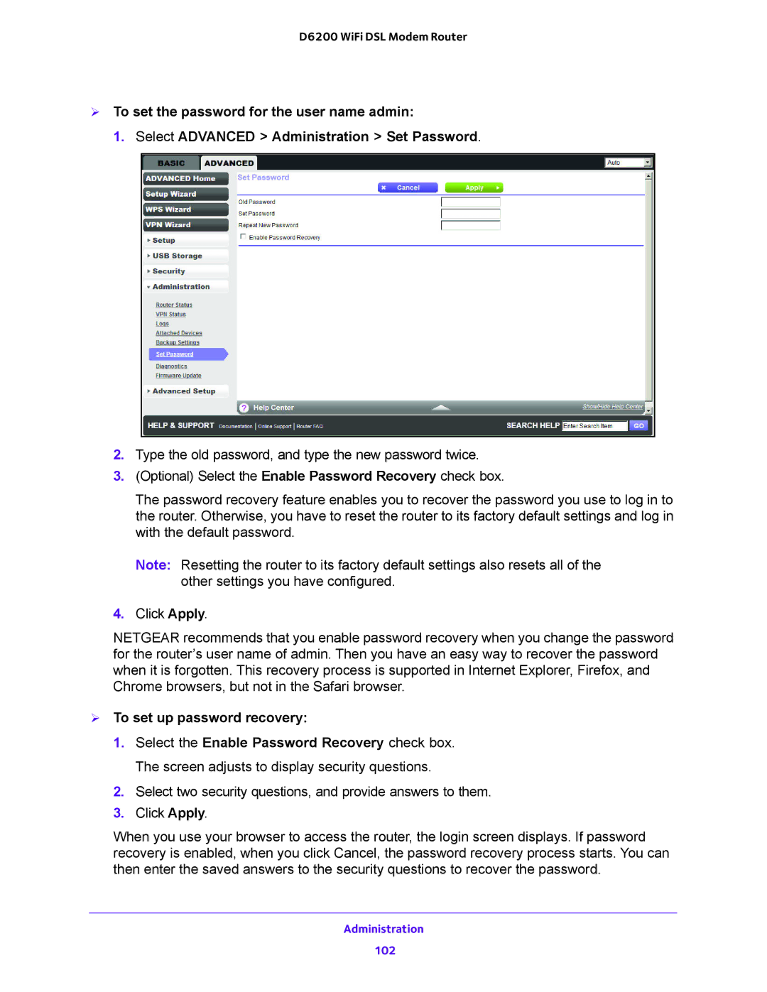 NETGEAR 202-11171-04 user manual Administration 102 