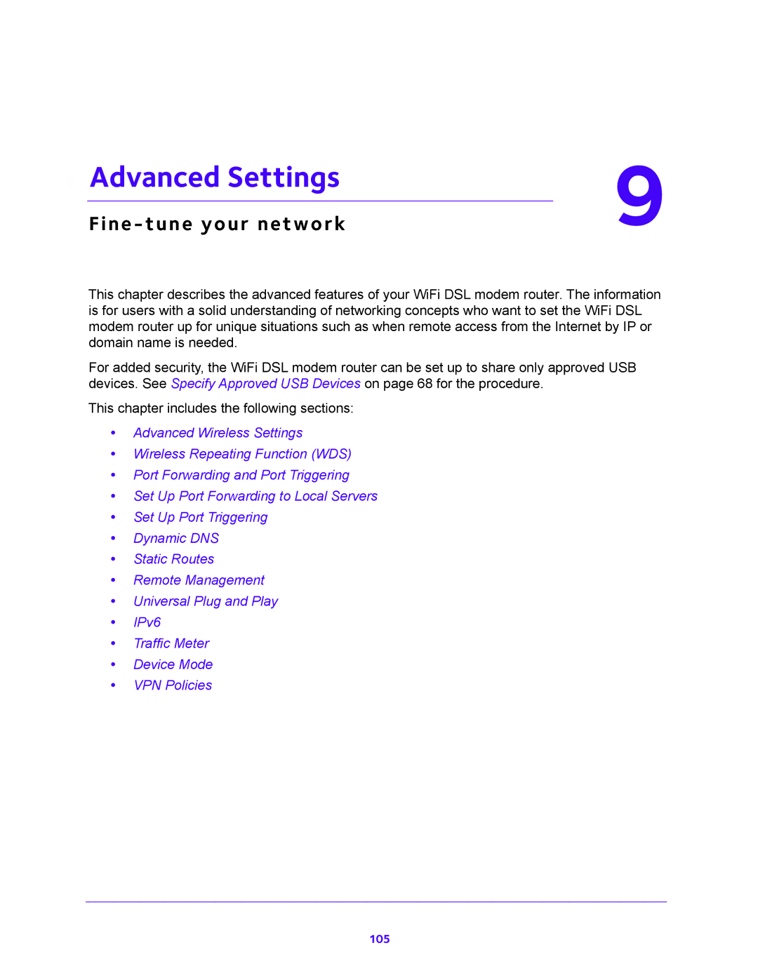 NETGEAR 202-11171-04 user manual Advanced Settings, Fine-tune your network 