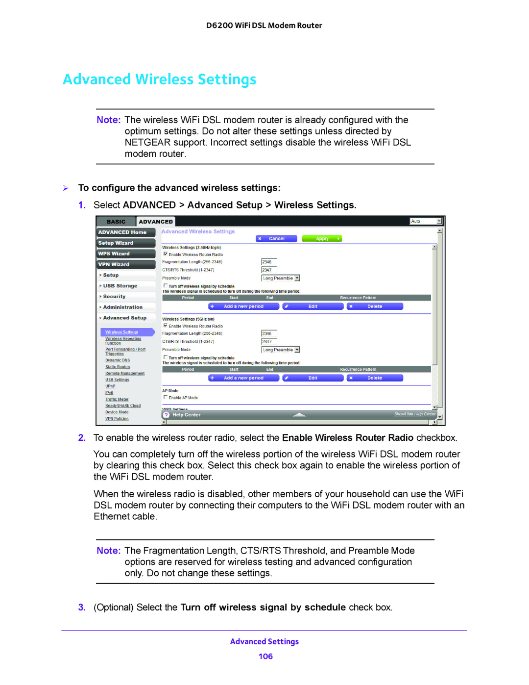 NETGEAR 202-11171-04 user manual Advanced Wireless Settings 