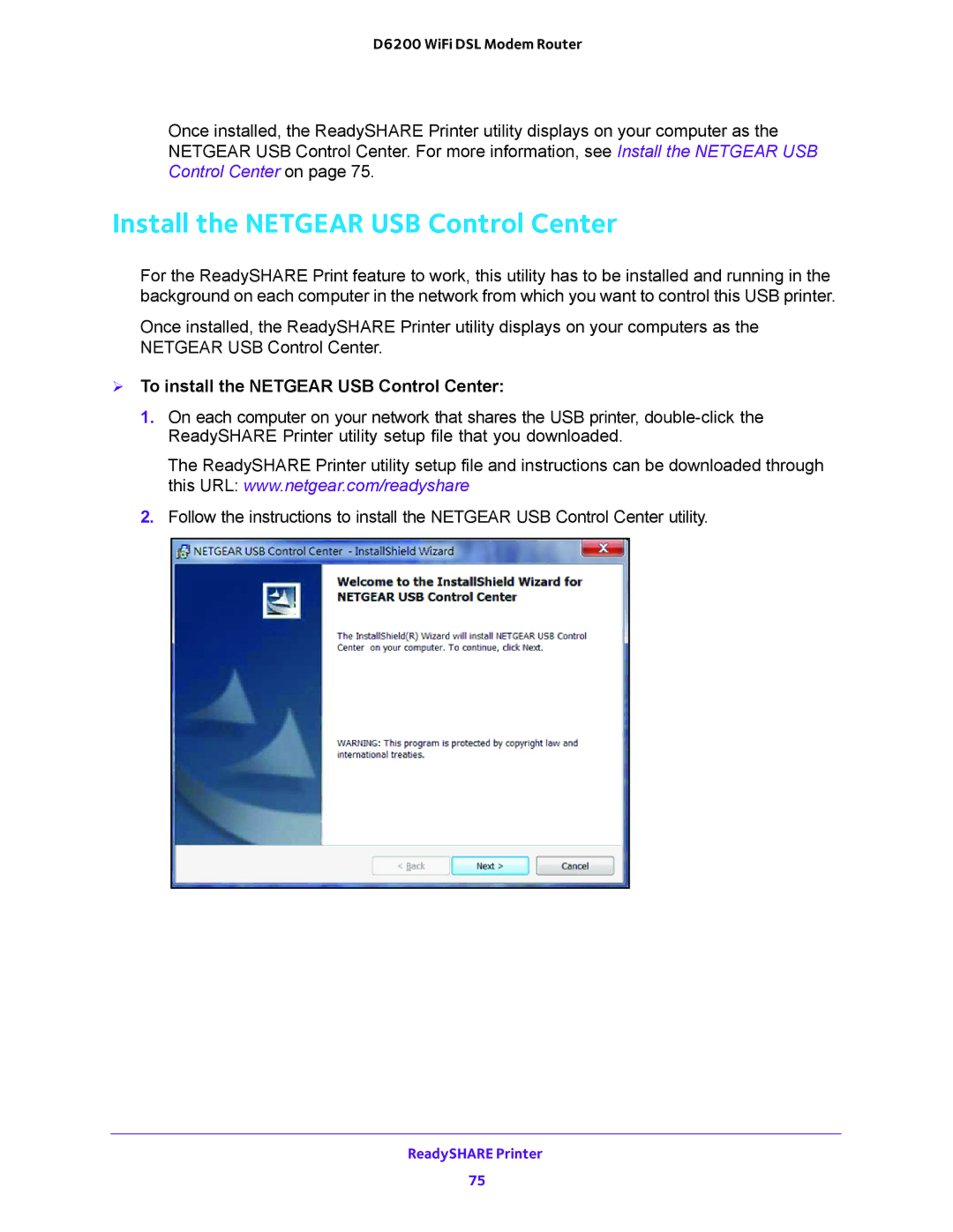 NETGEAR 202-11171-04 user manual Install the Netgear USB Control Center,  To install the Netgear USB Control Center 