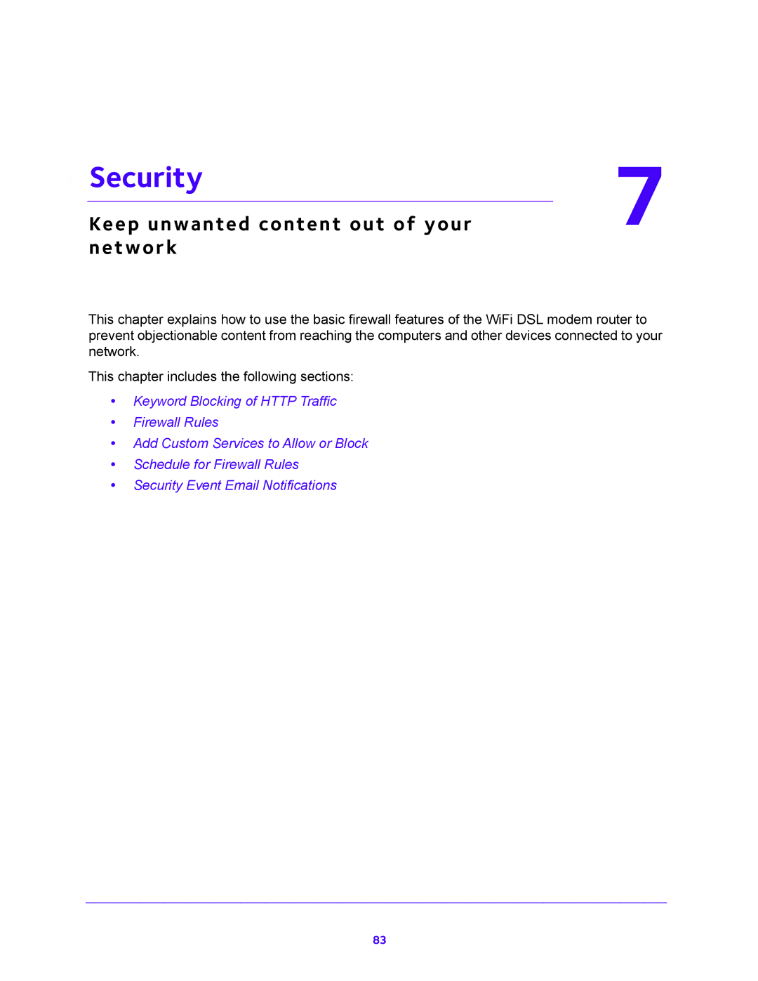 NETGEAR 202-11171-04 user manual Security, Keep unwanted content out of your 