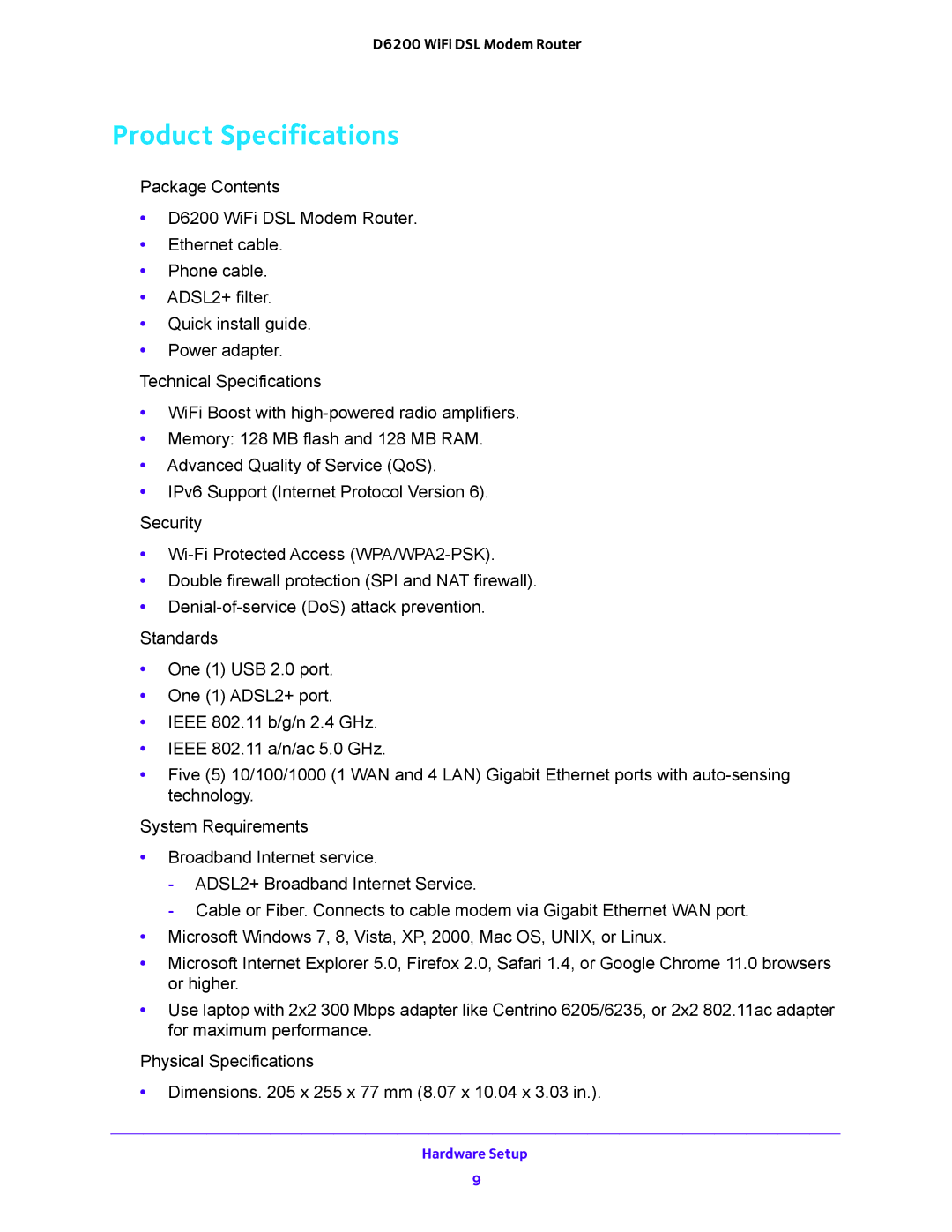 NETGEAR 202-11171-04 user manual Product Specifications 