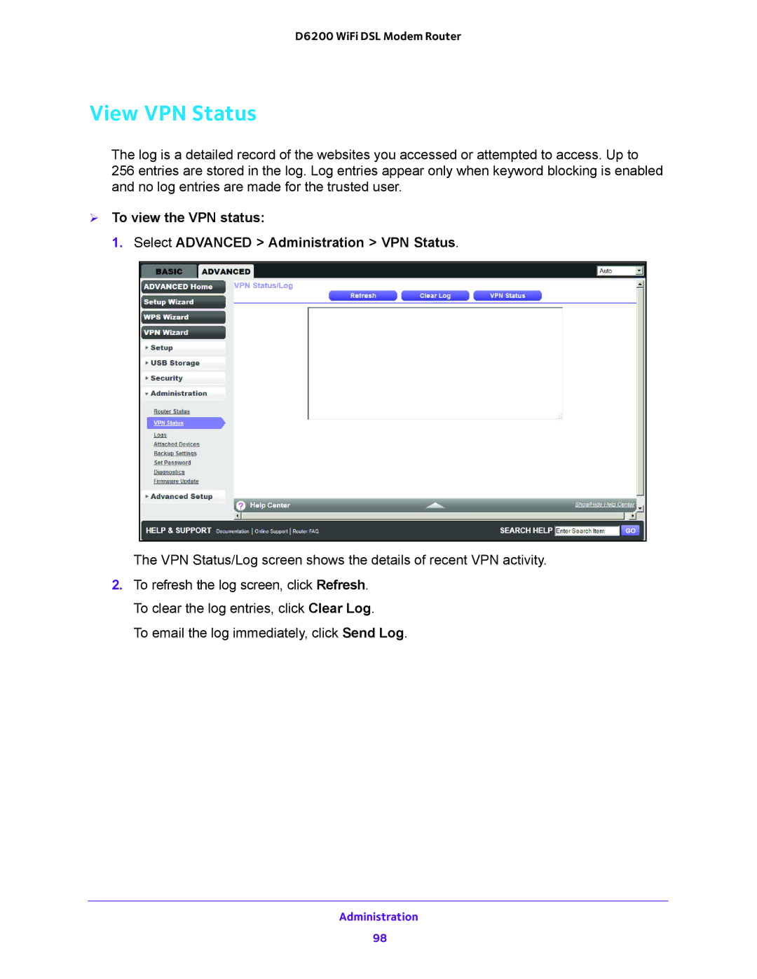 NETGEAR 202-11171-04 user manual View VPN Status 