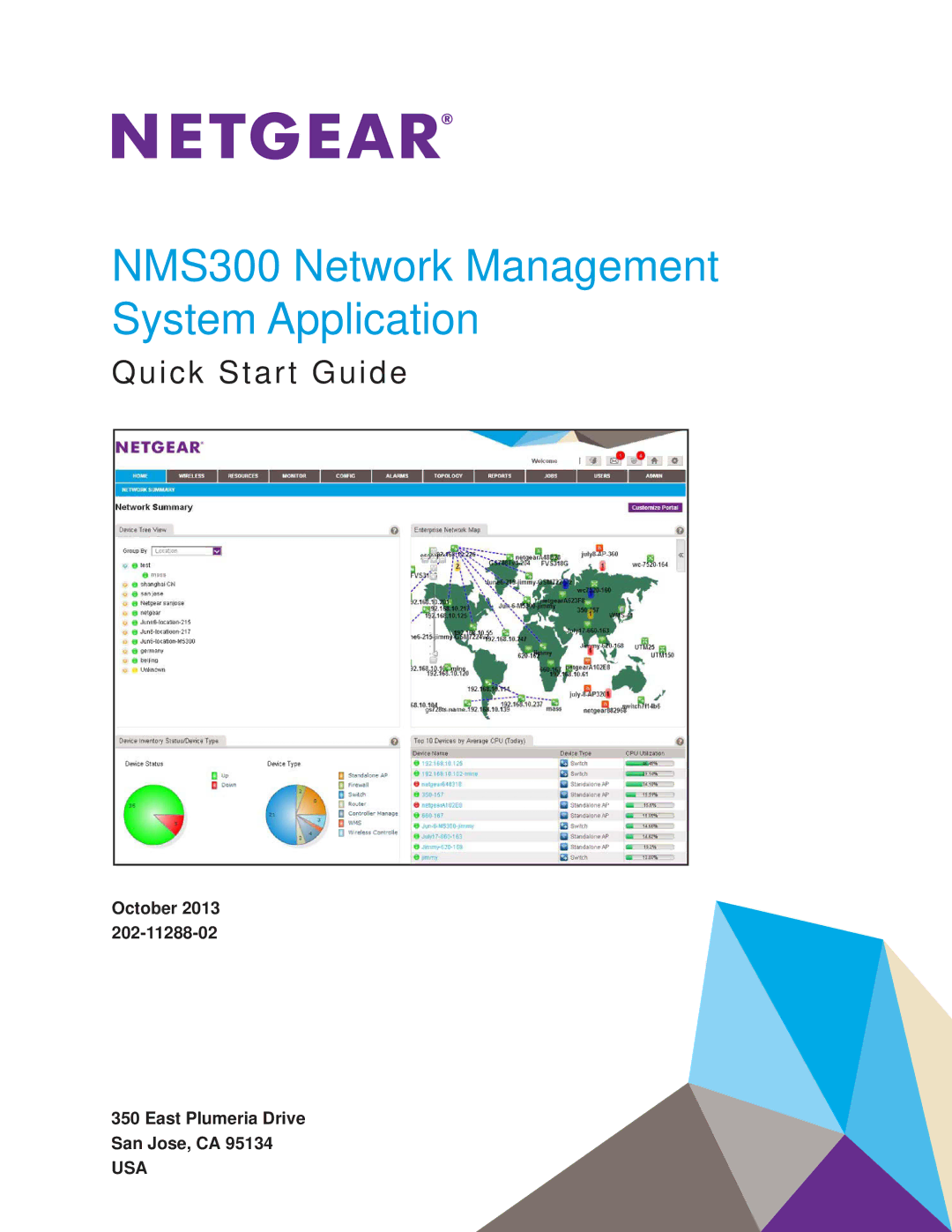 NETGEAR 202-11288-02 quick start NMS300 Network Management System Application 