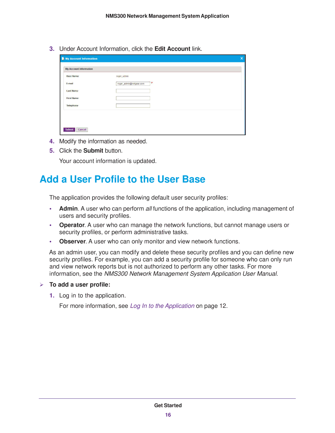 NETGEAR 202-11288-02 quick start Add a User Profile to the User Base,  To add a user profile 