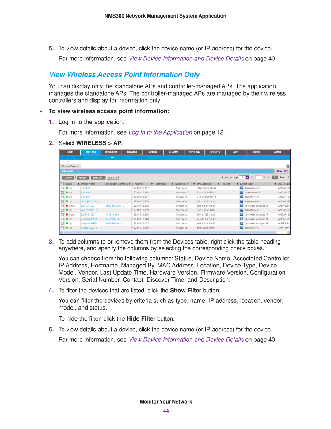 NETGEAR 202-11288-02 quick start  To view wireless access point information, Select Wireless AP 