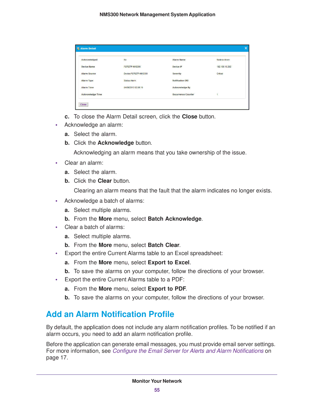 NETGEAR 202-11288-02 quick start Add an Alarm Notification Profile 