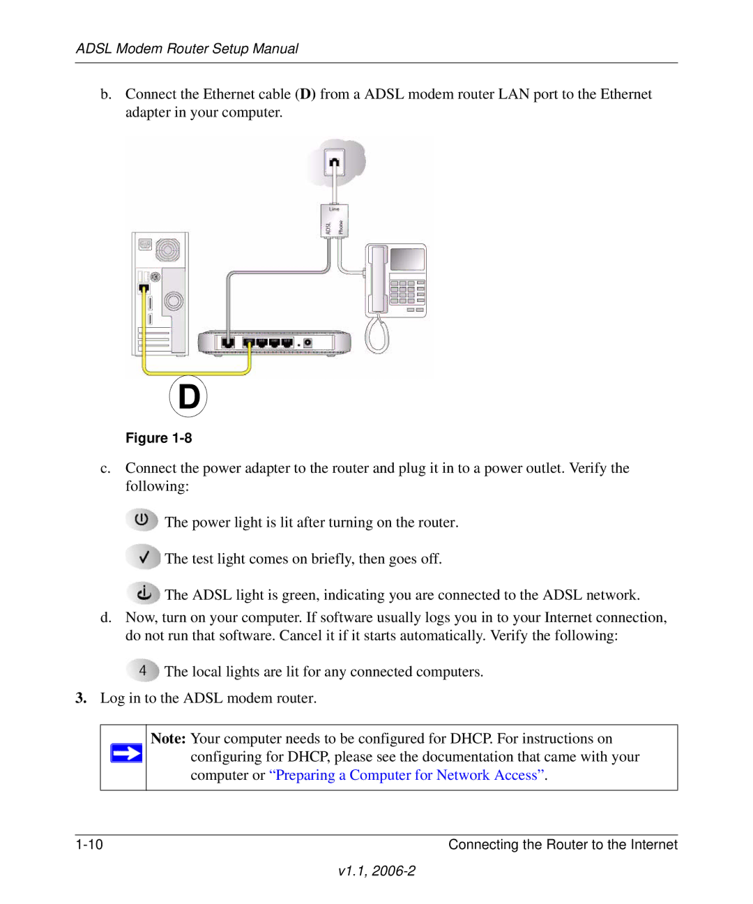 NETGEAR 208-10026-01 manual Computer or Preparing a Computer for Network Access 