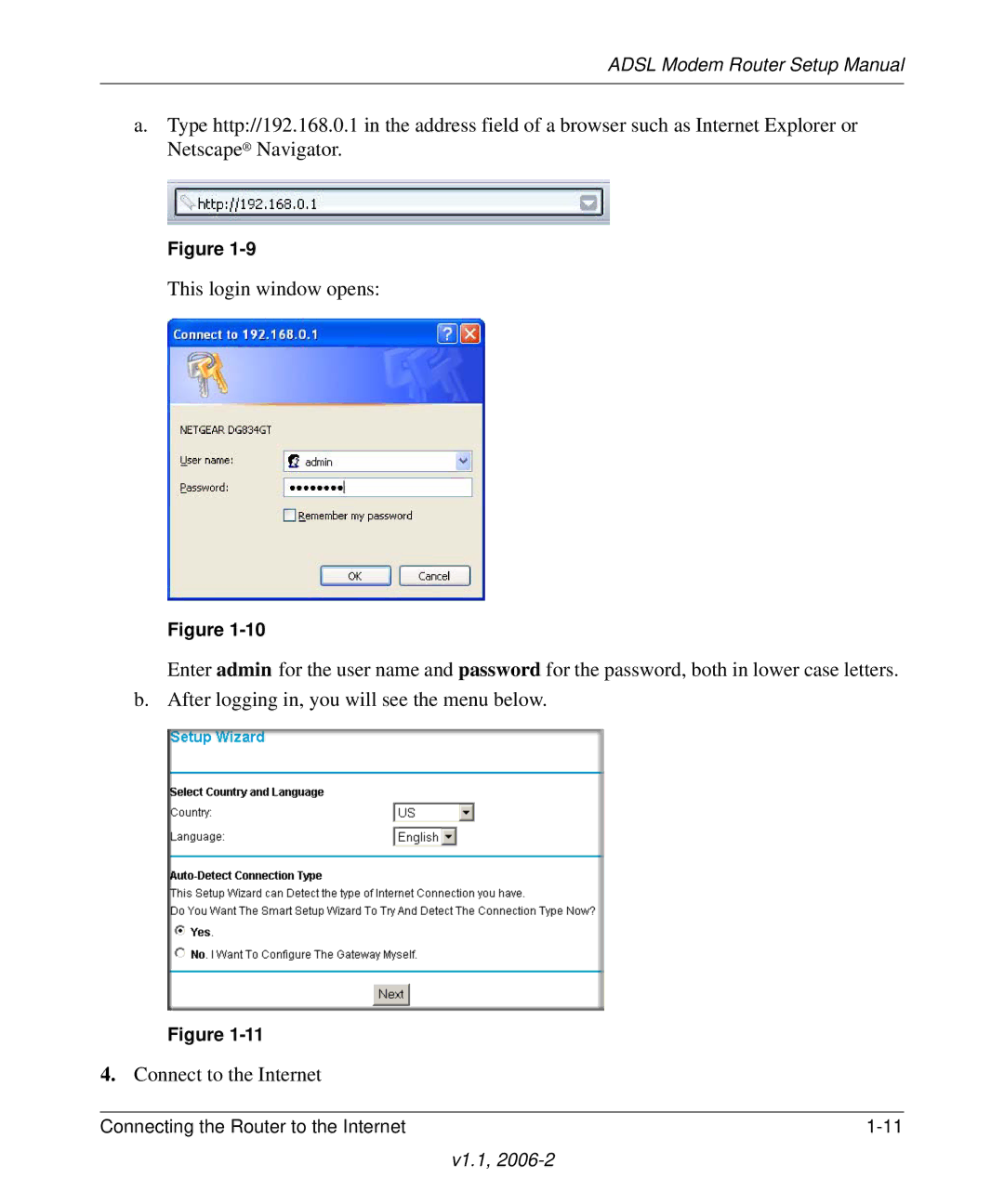 NETGEAR 208-10026-01 manual Adsl Modem Router Setup Manual 