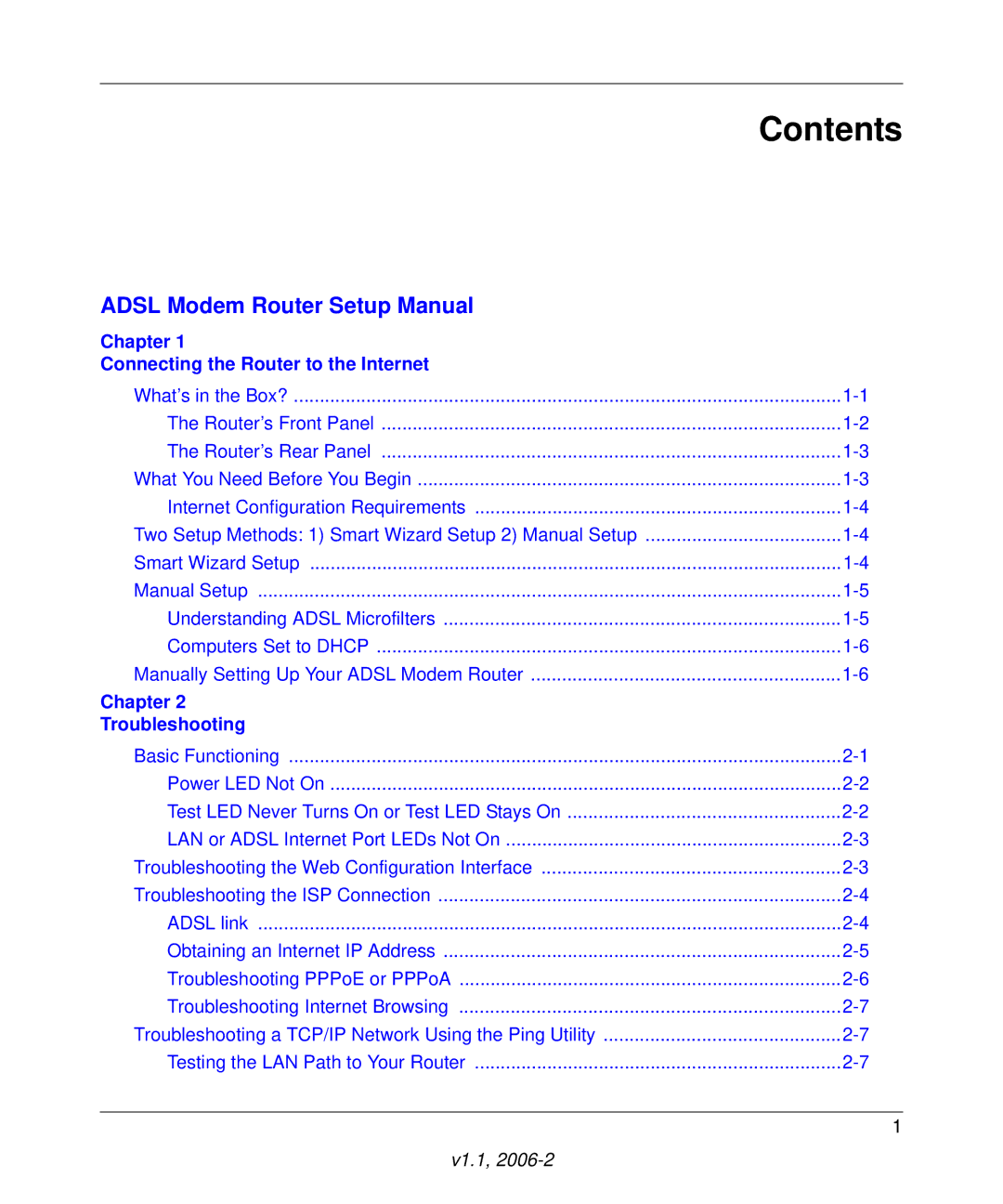 NETGEAR 208-10026-01 manual Contents 