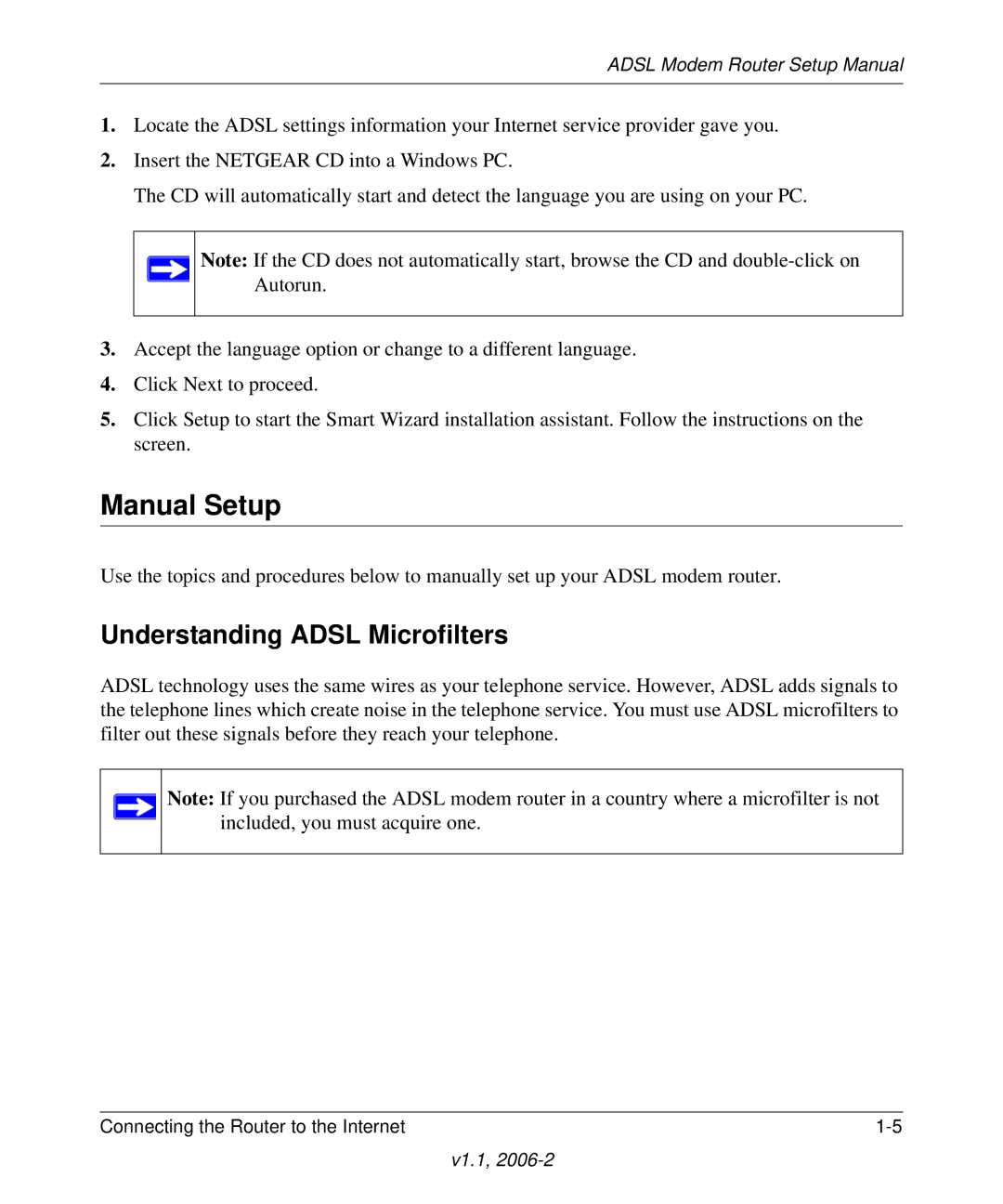 NETGEAR 208-10026-01 manual Manual Setup, Understanding Adsl Microfilters 