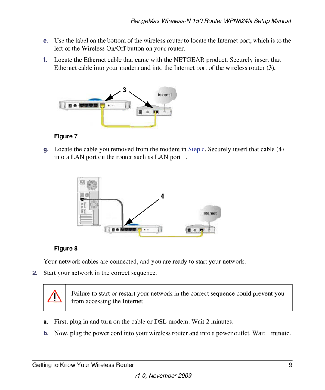 NETGEAR 208-10541-01 manual RangeMax Wireless-N 150 Router WPN824N Setup Manual 