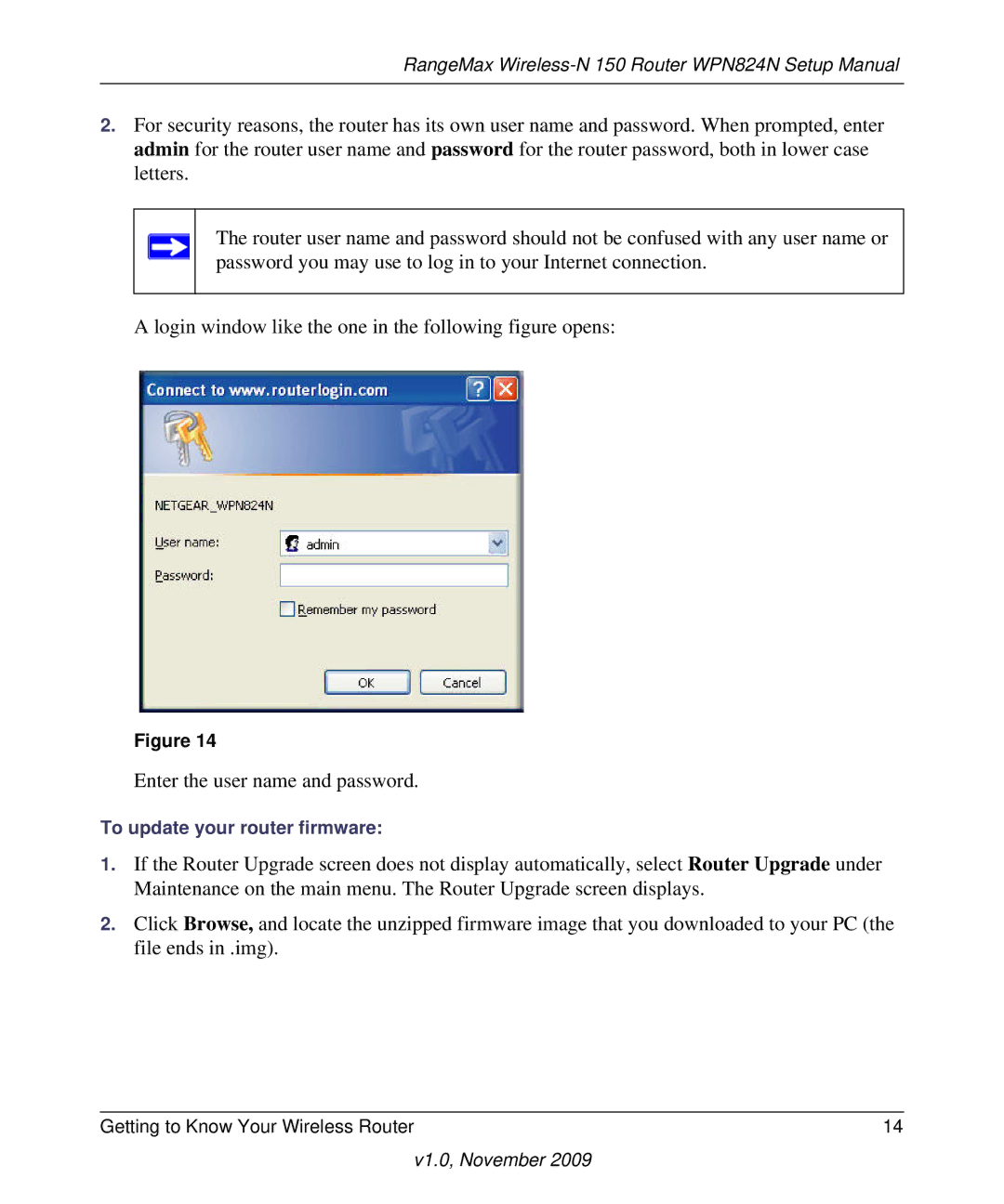 NETGEAR 208-10541-01 manual To update your router firmware 