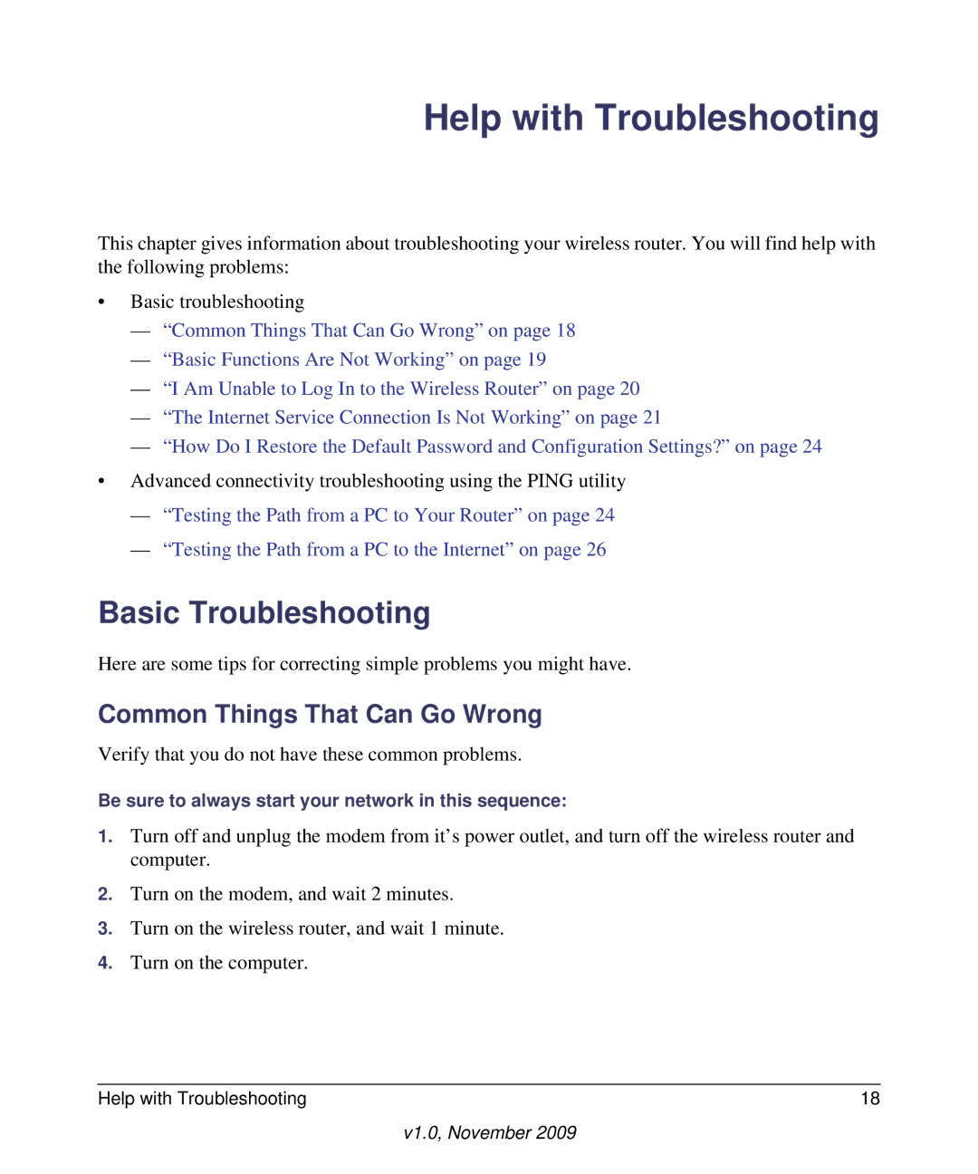 NETGEAR 208-10541-01 manual Basic Troubleshooting, Common Things That Can Go Wrong 