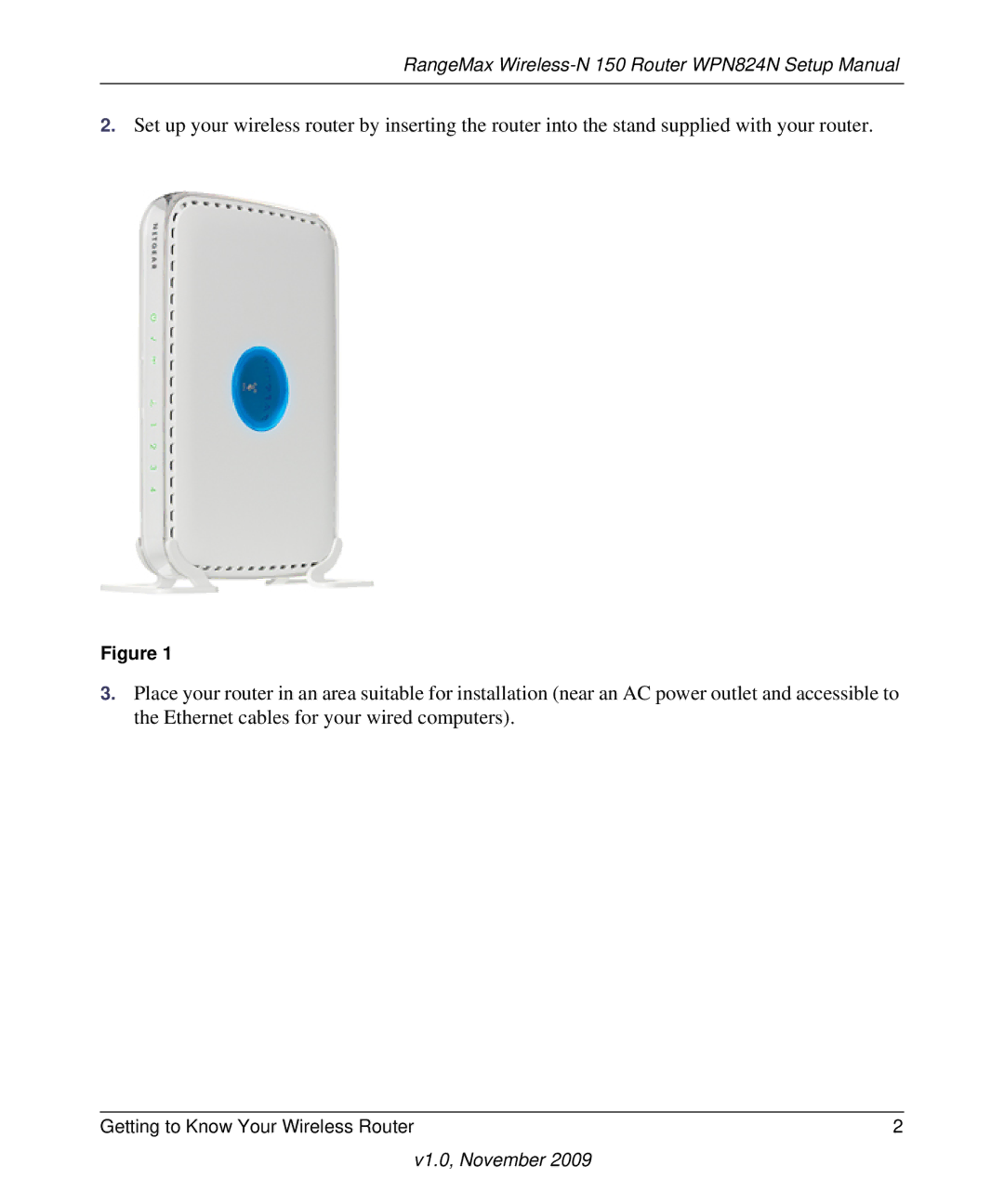 NETGEAR 208-10541-01 manual RangeMax Wireless-N 150 Router WPN824N Setup Manual 