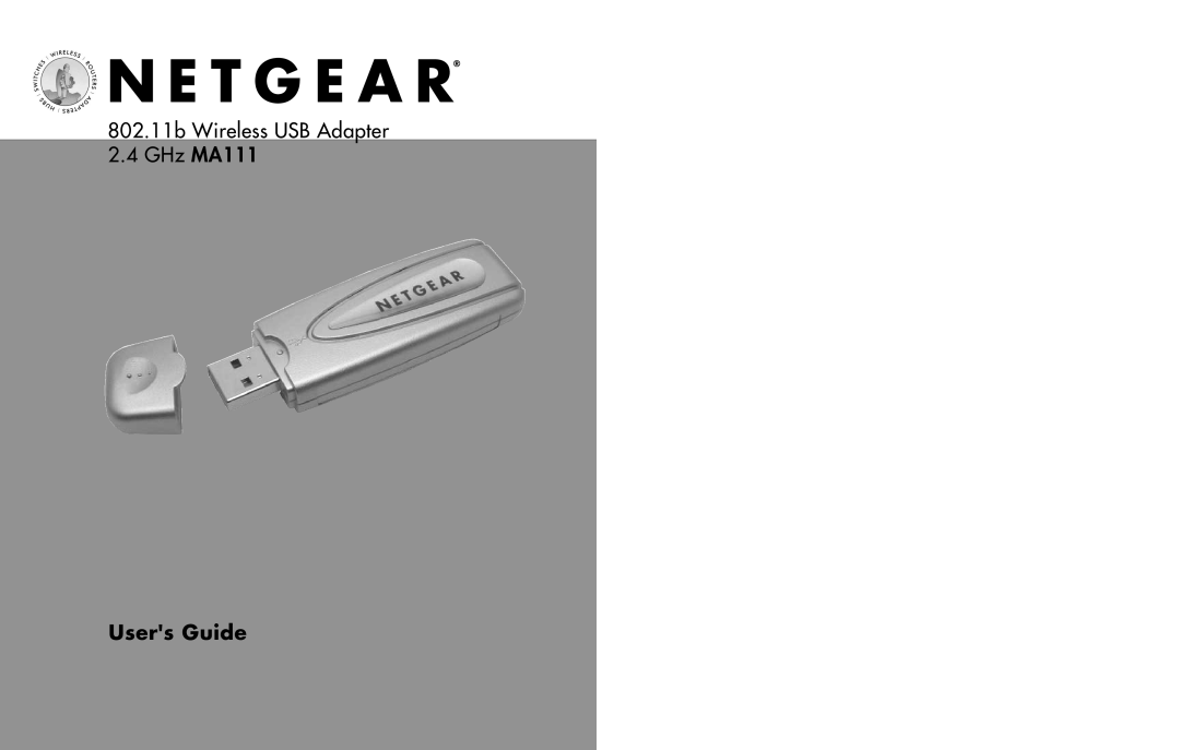 NETGEAR manual Users Guide, 802.11b Wireless USB Adapter 2.4 GHz MA111 