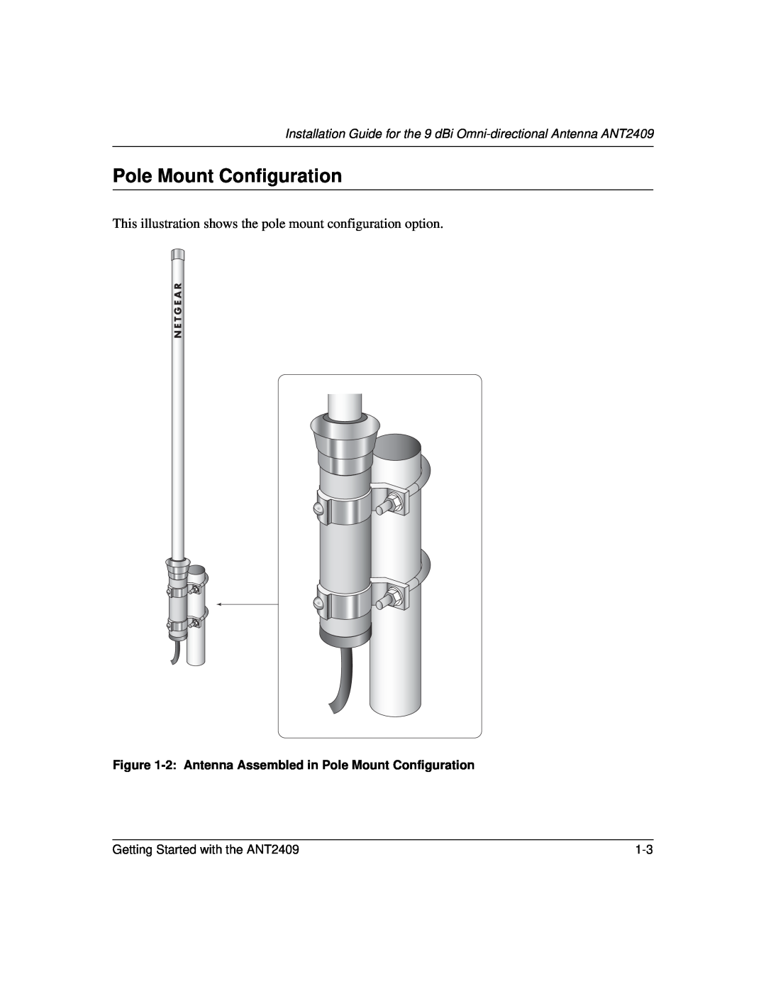 NETGEAR manual Pole Mount Configuration, Getting Started with the ANT2409 