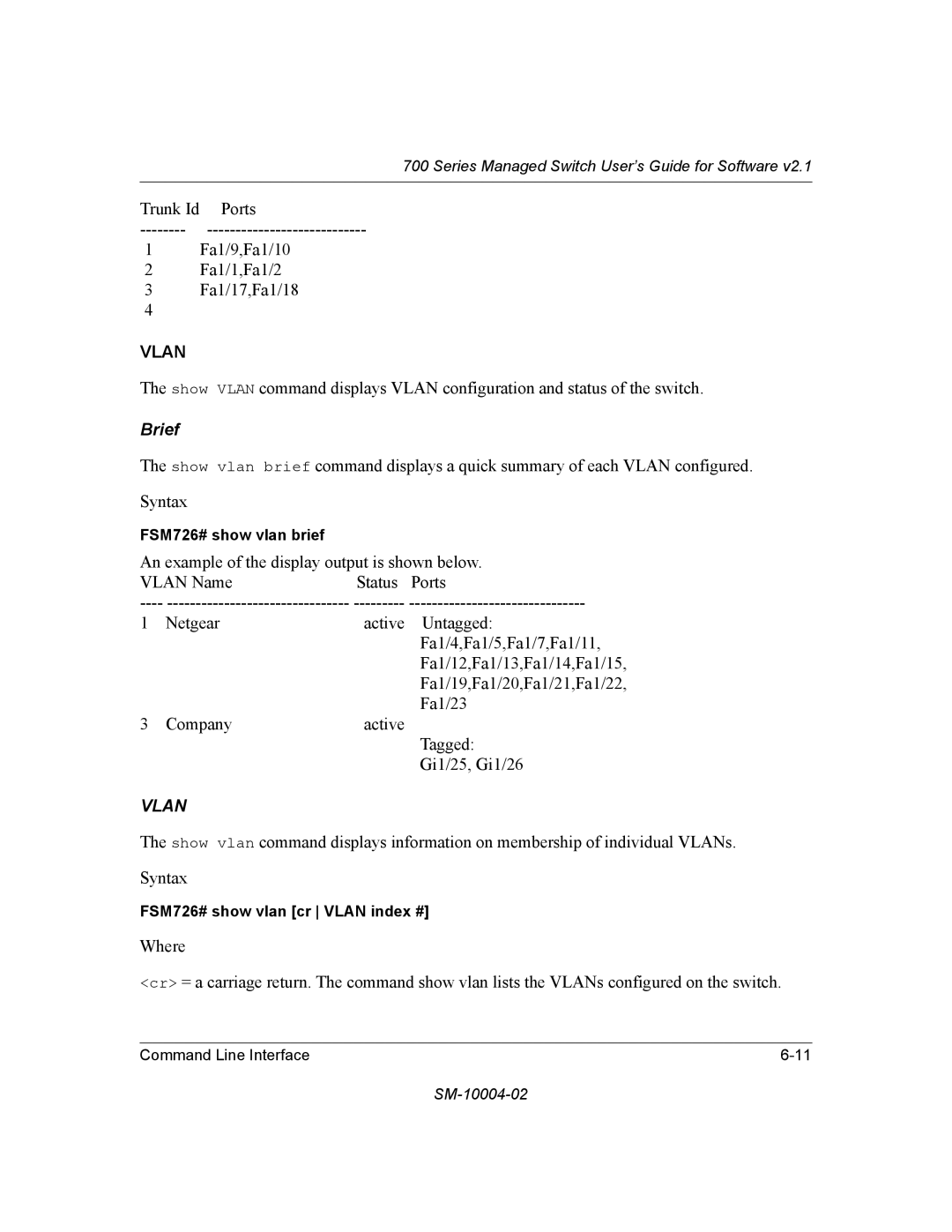 NETGEAR 700 Series manual Vlan 