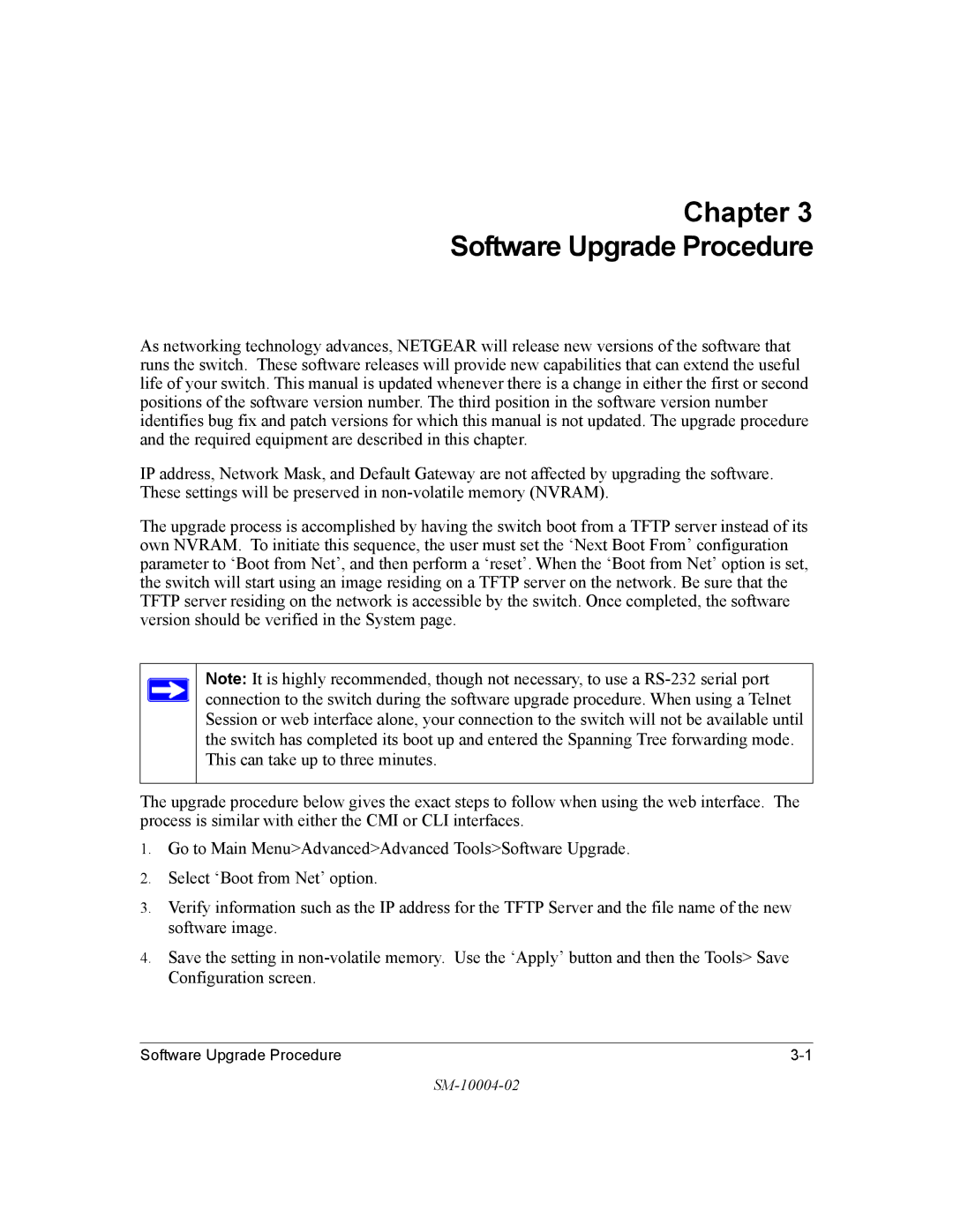 NETGEAR 700 Series manual Chapter Software Upgrade Procedure 