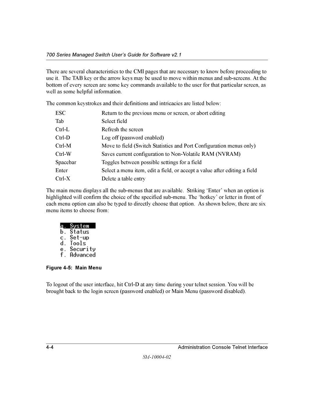 NETGEAR 700 Series manual Esc 