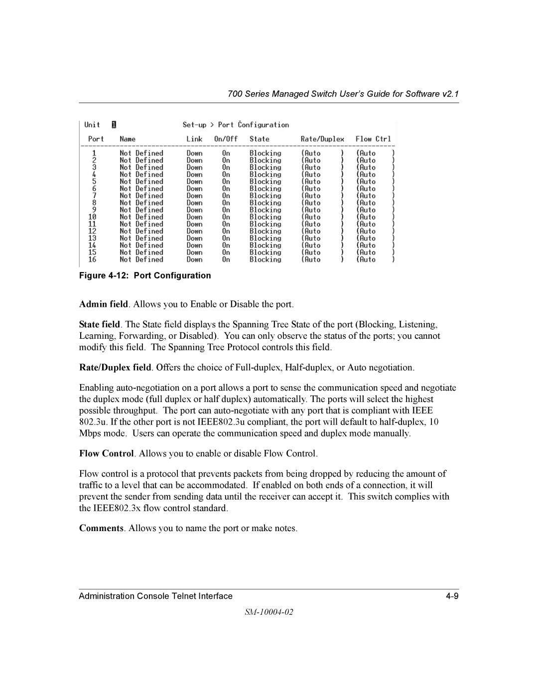 NETGEAR 700 Series manual Port Configuration 