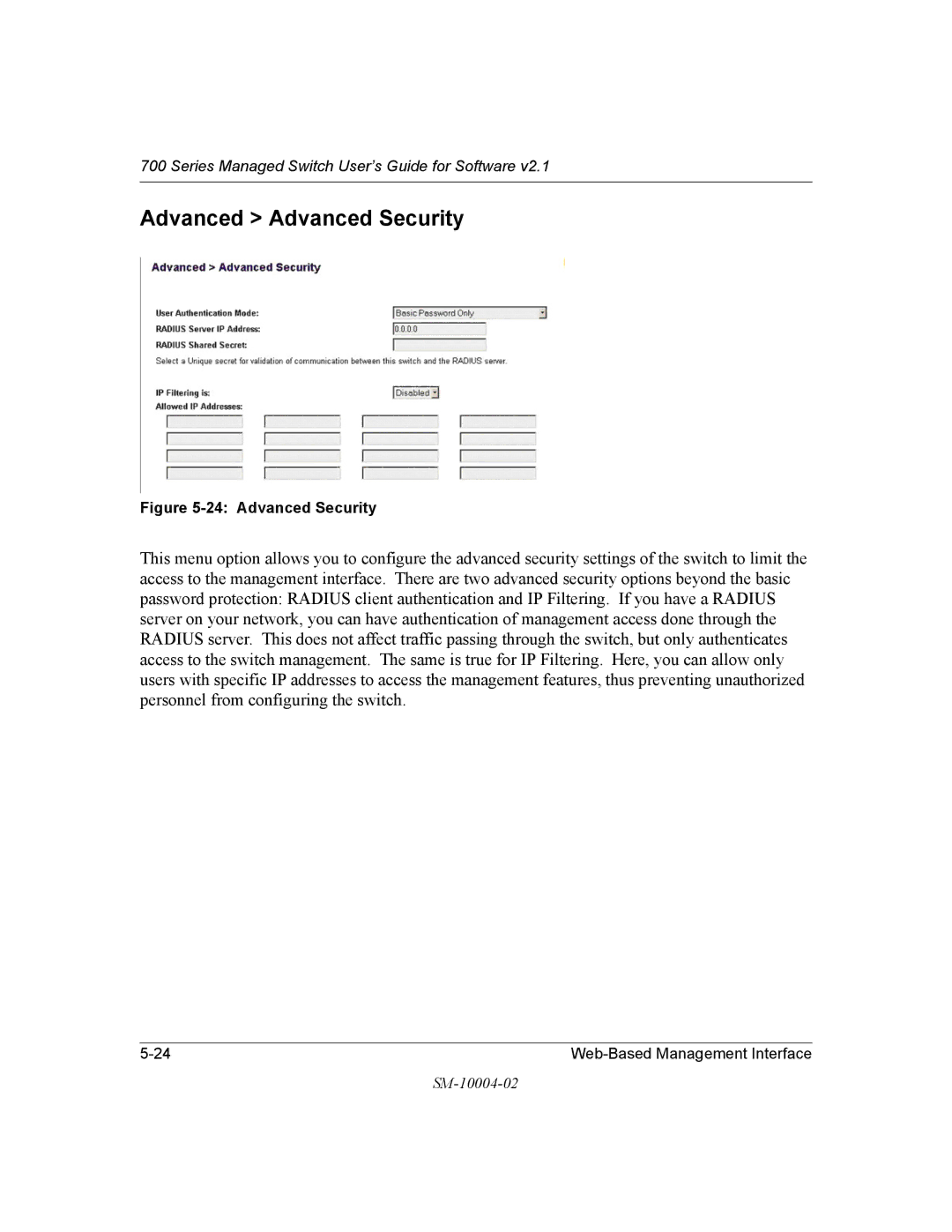 NETGEAR 700 Series manual Advanced Advanced Security 