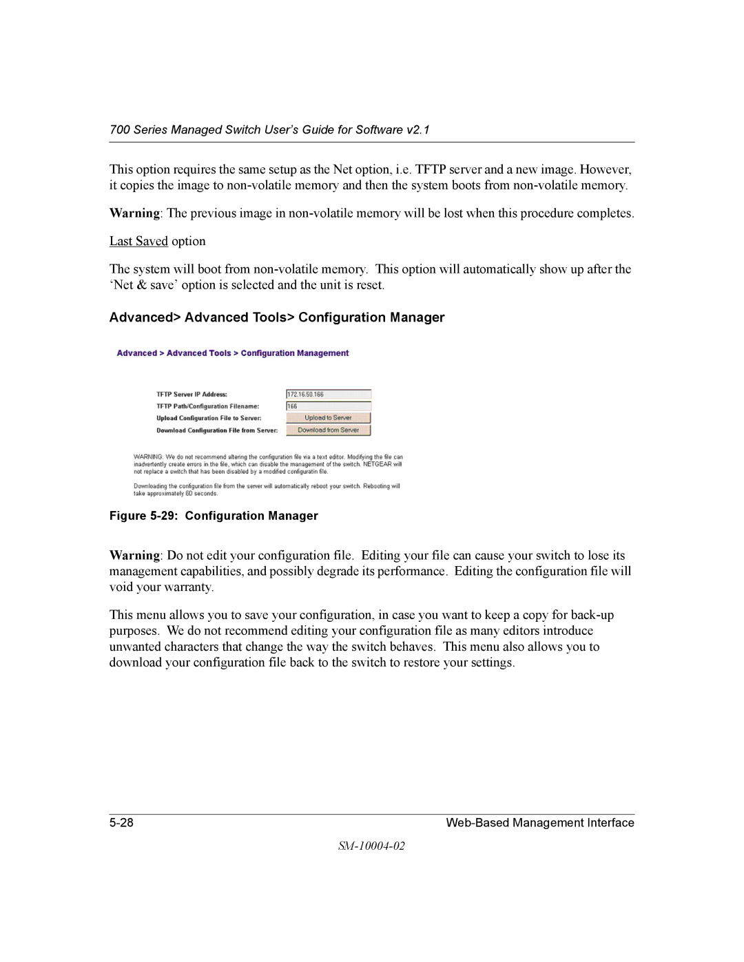 NETGEAR 700 Series manual Advanced Advanced Tools Configuration Manager 