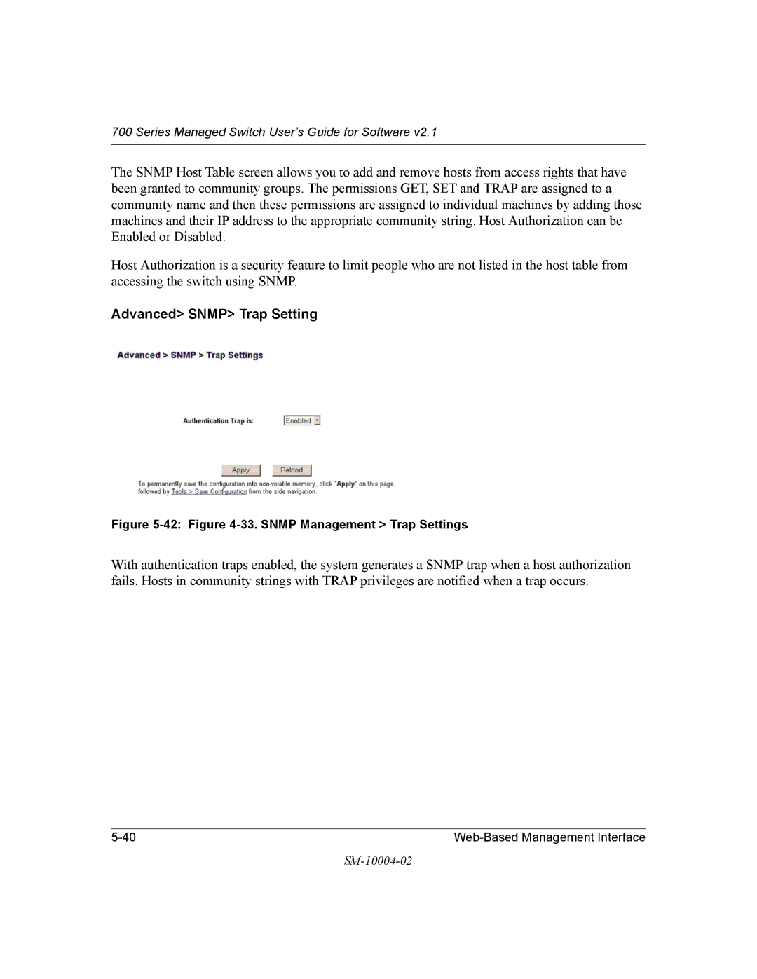 NETGEAR 700 Series manual Advanced Snmp Trap Setting, 42 -33. Snmp Management Trap Settings 