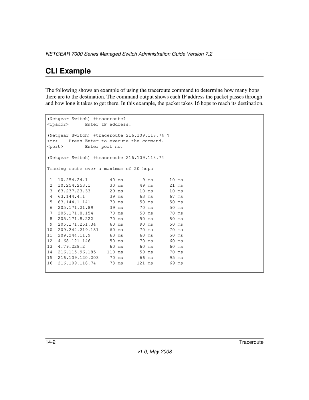 NETGEAR 7000 Series manual Traceroute 