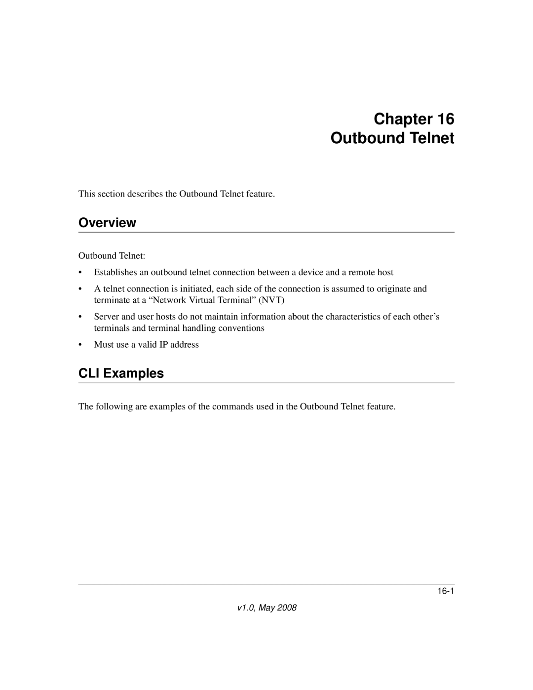 NETGEAR 7000 Series manual Chapter Outbound Telnet, Overview 