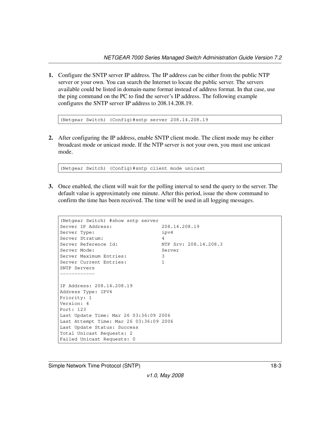 NETGEAR 7000 Series manual Simple Network Time Protocol Sntp 18-3 