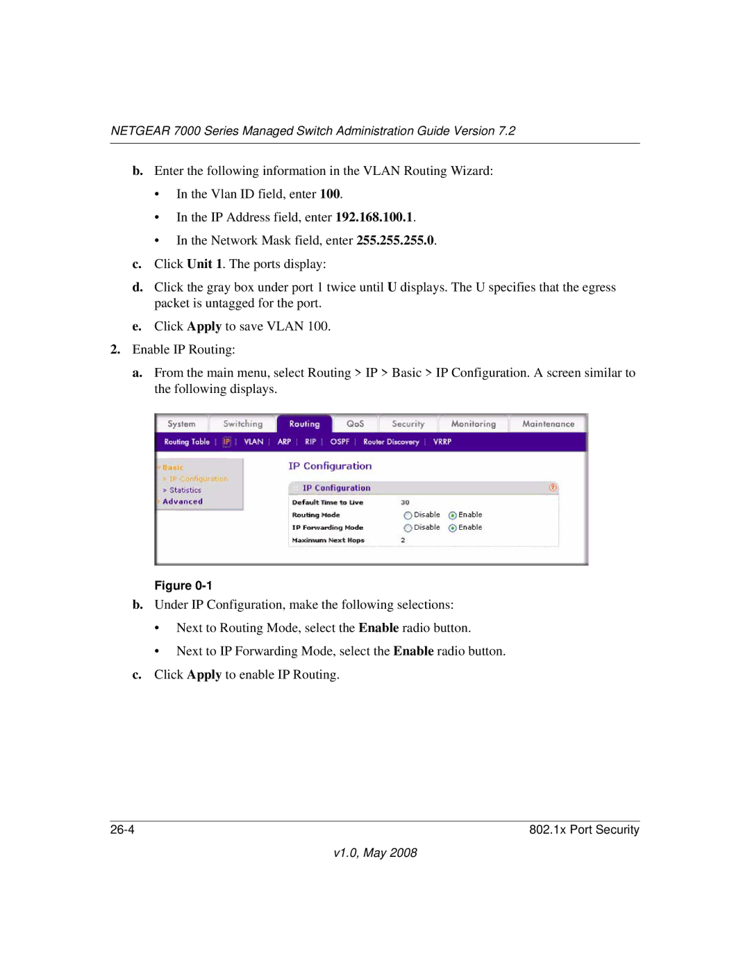 NETGEAR 7000 Series manual 26-4 802.1x Port Security 