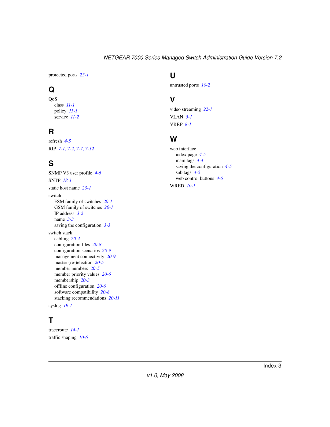 NETGEAR 7000 Series manual Index-3 