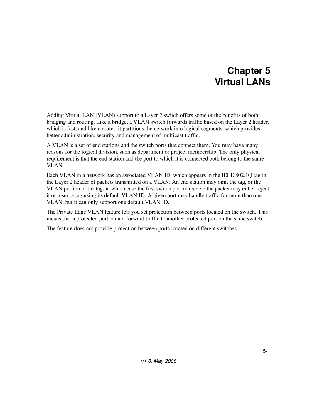 NETGEAR 7000 Series manual Chapter Virtual LANs 