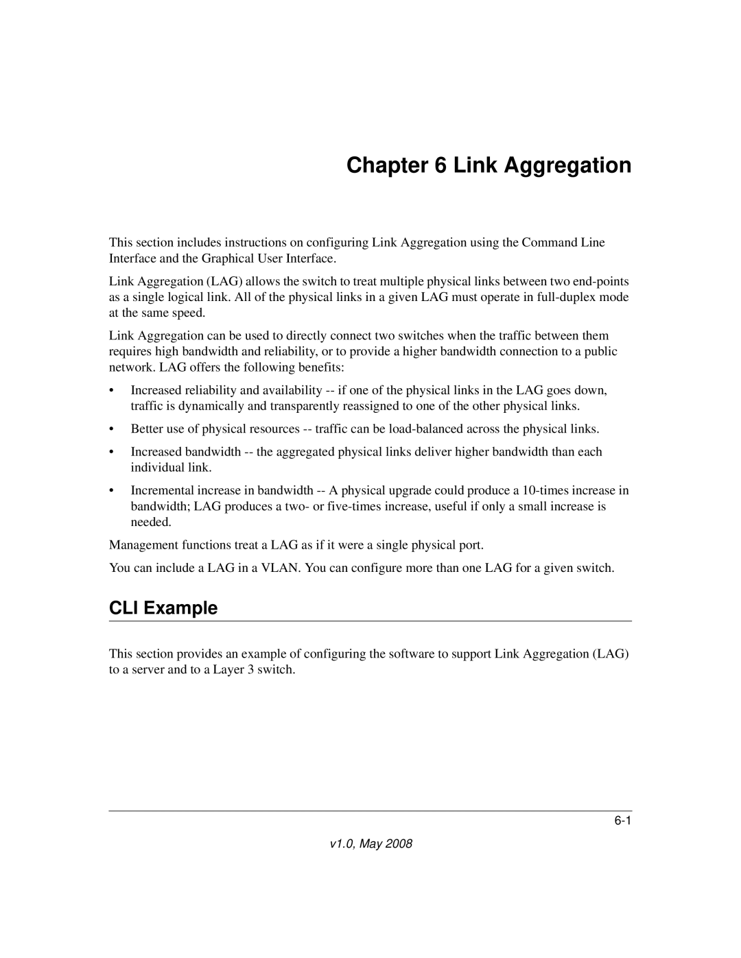 NETGEAR 7000 Series manual Link Aggregation, CLI Example 