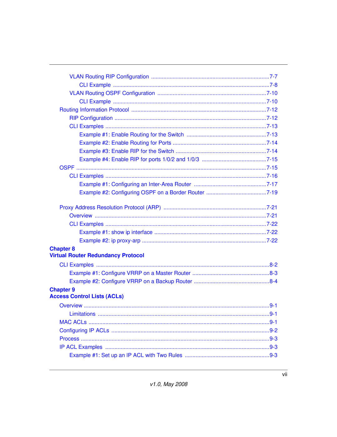 NETGEAR 7000 Series manual Chapter Virtual Router Redundancy Protocol 