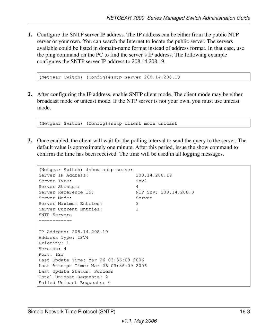 NETGEAR 7000 manual Simple Network Time Protocol Sntp 16-3 