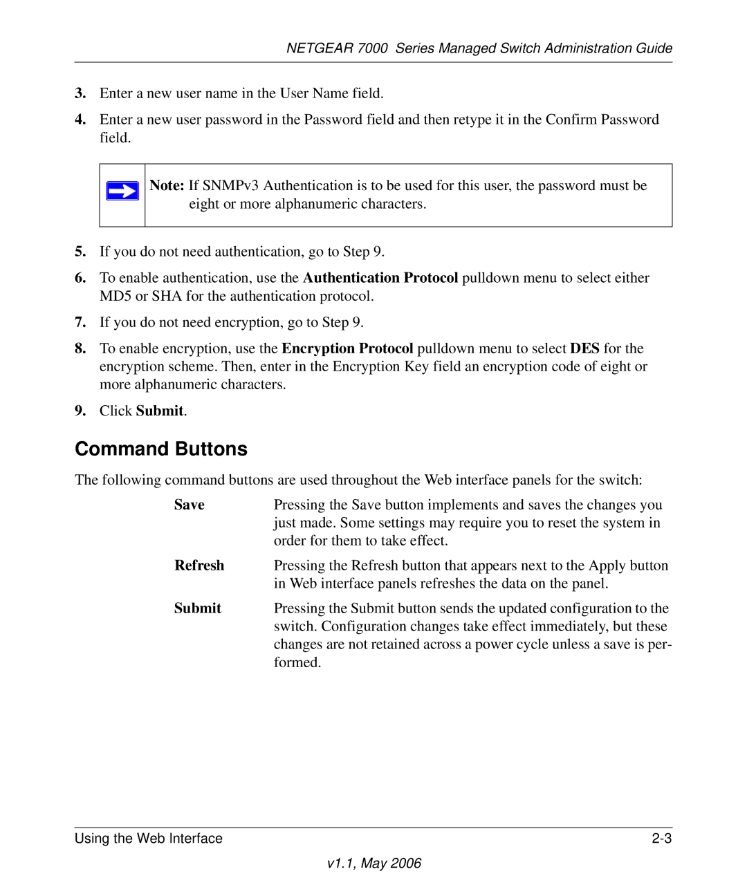 NETGEAR 7000 manual Command Buttons, Save 