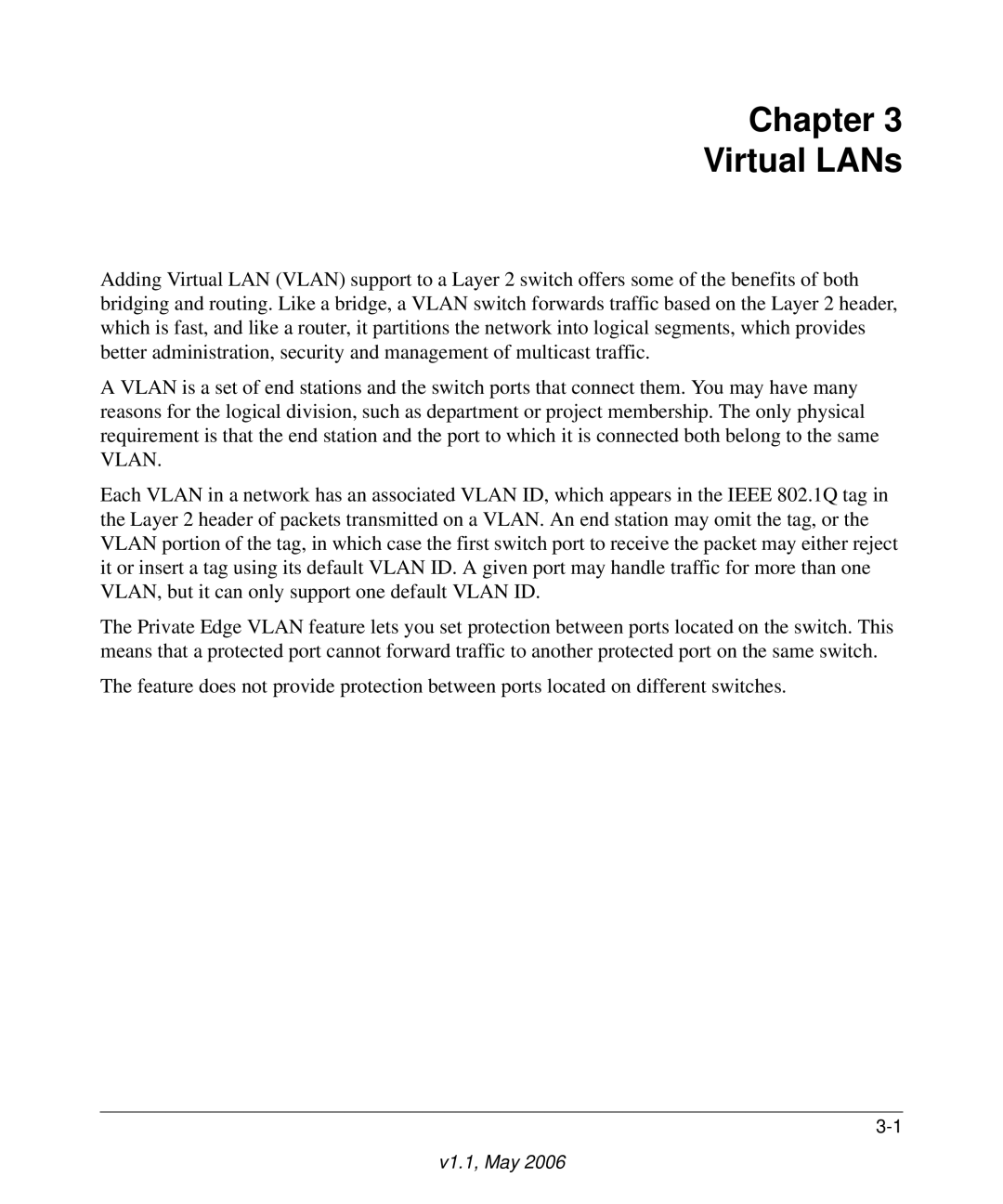 NETGEAR 7000 manual Chapter Virtual LANs 