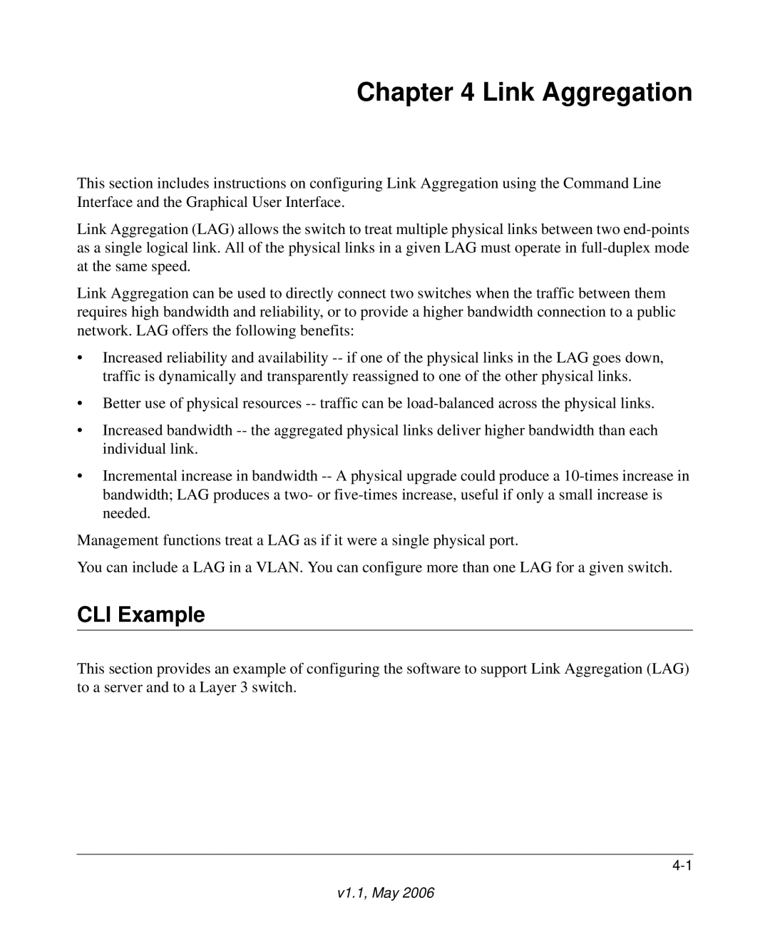 NETGEAR 7000 manual Link Aggregation, CLI Example 