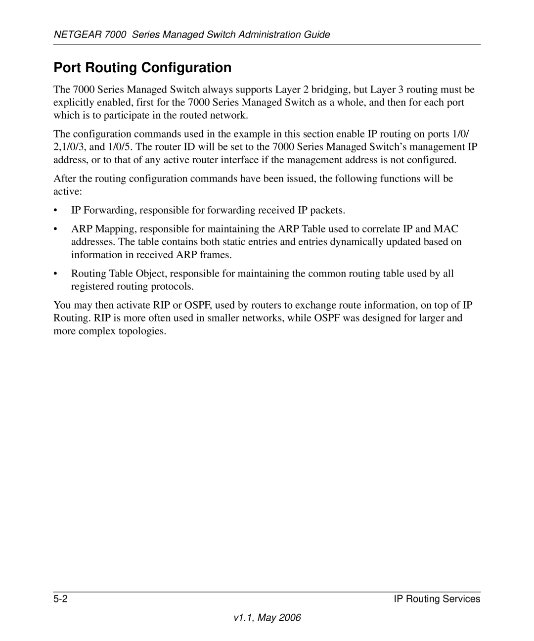 NETGEAR 7000 manual Port Routing Configuration 