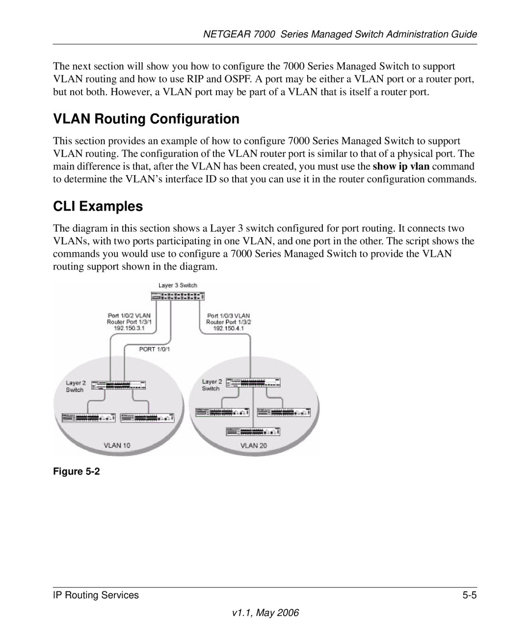 NETGEAR 7000 manual Vlan Routing Configuration 