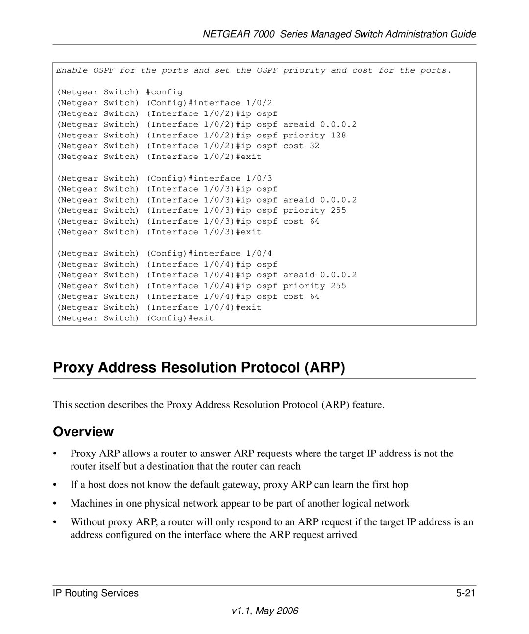 NETGEAR 7000 manual Proxy Address Resolution Protocol ARP, Overview 