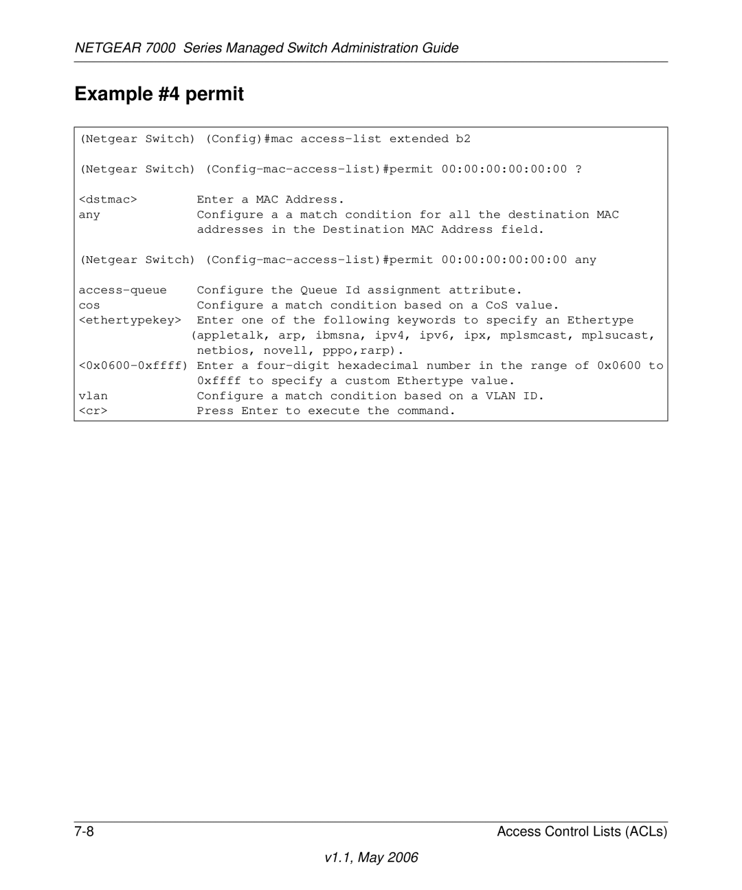 NETGEAR 7000 manual Example #4 permit 