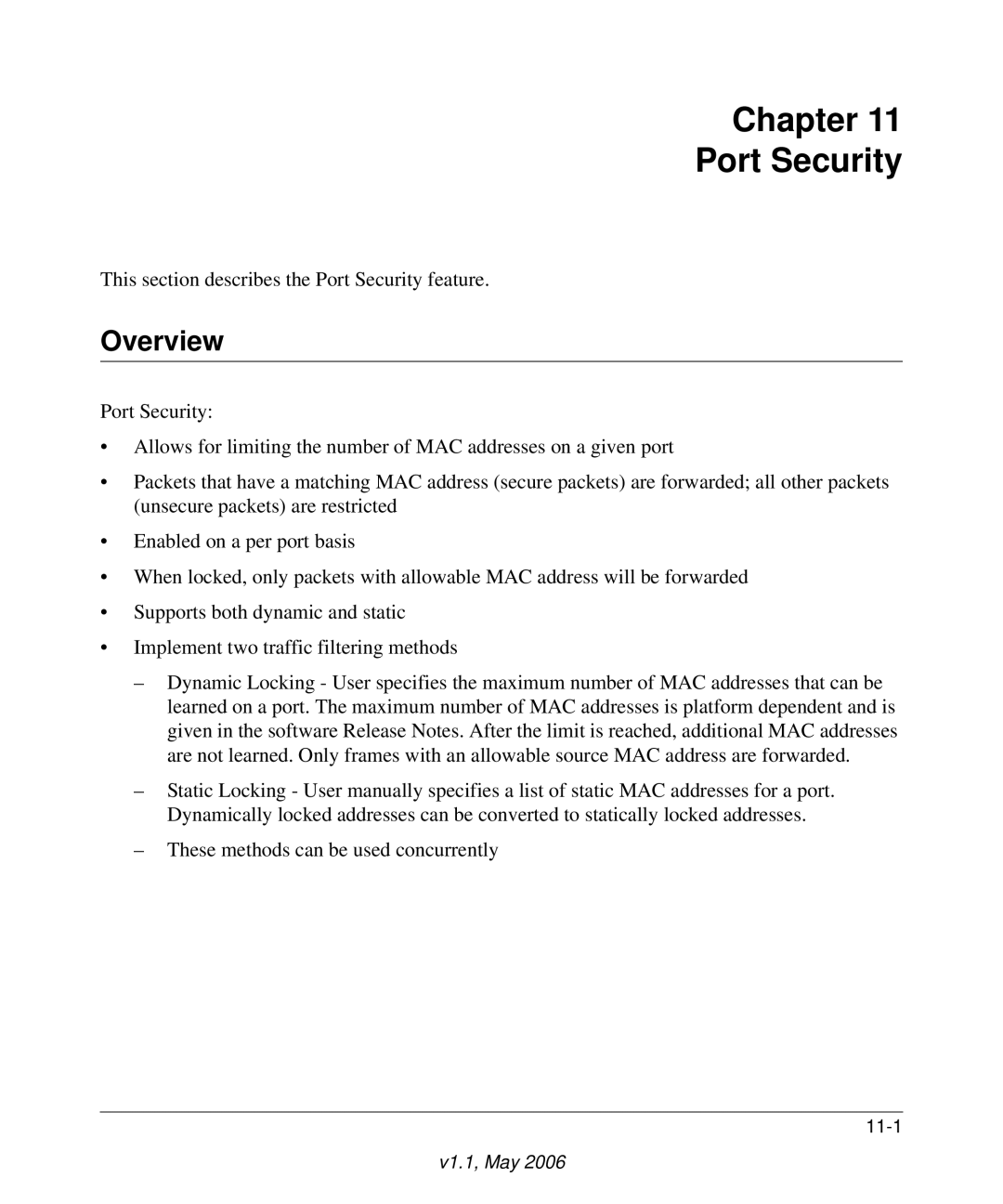 NETGEAR 7000 manual Chapter Port Security 